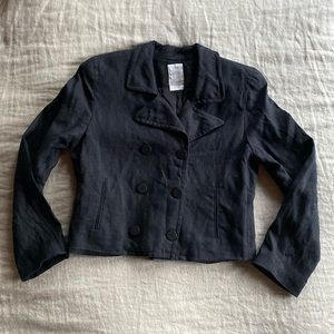Women's Black Double-Breasted Jacket